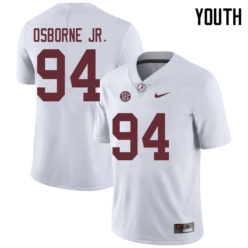 Alabama Crimson Tide Youth Mario Osborne Jr. #94 White NCAA Nike Authentic Stitched 2018 College Football Jersey XW16Z38QB